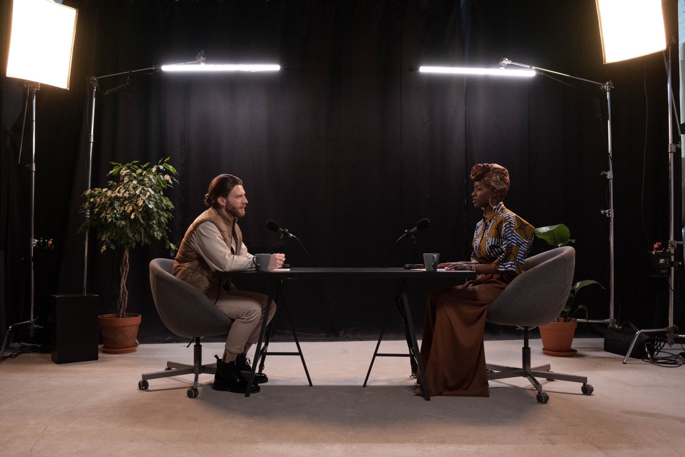 Man and Woman Sitting at the Table